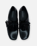 Wallabee Blk HiShine Lea