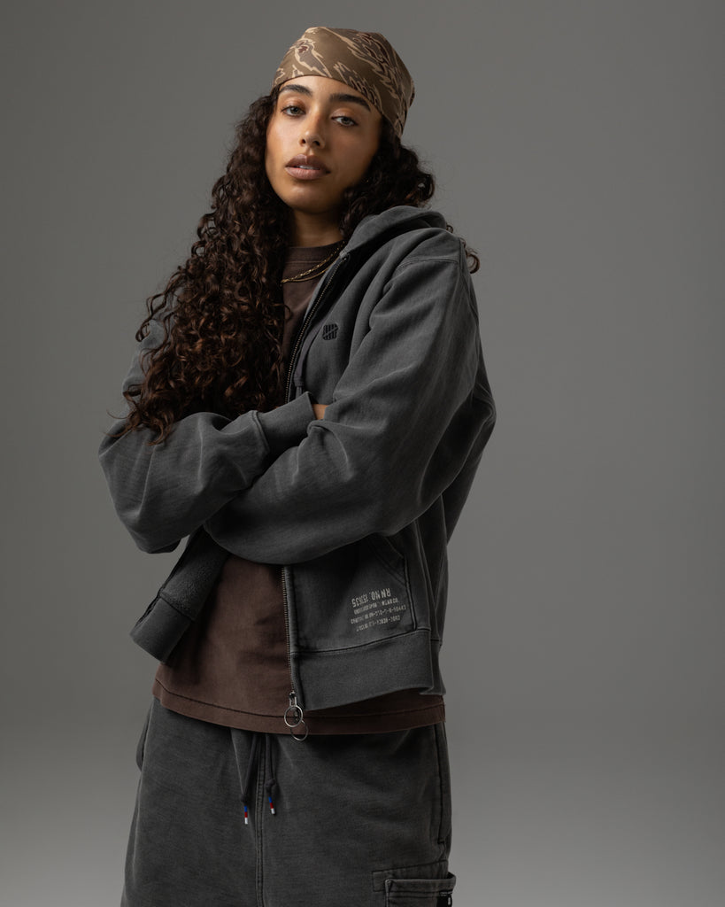 UNDEFEATED WASHED ZIP HOOD