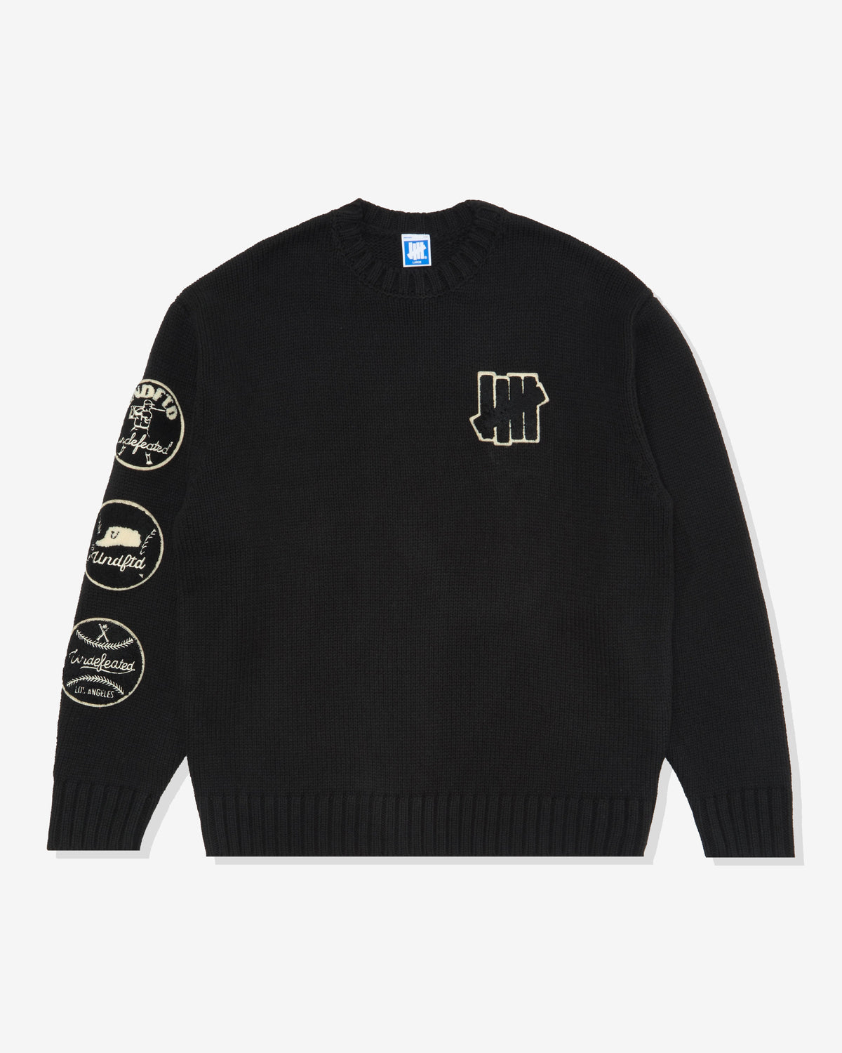 UNDEFEATED 2002 logo 男女兼用 ニットセーター 黒 【楽天市場 